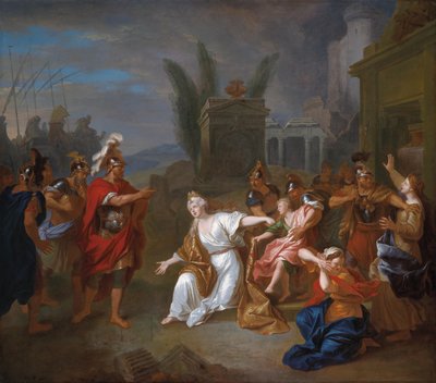 Odysseus eist van Andromache de jongen Astyanax door Louis de Silvestre